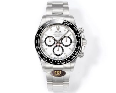 Rolex Daytona 904L Steel 40mm Ceramic Bezel Platinum Markers 4131 Movement Watch